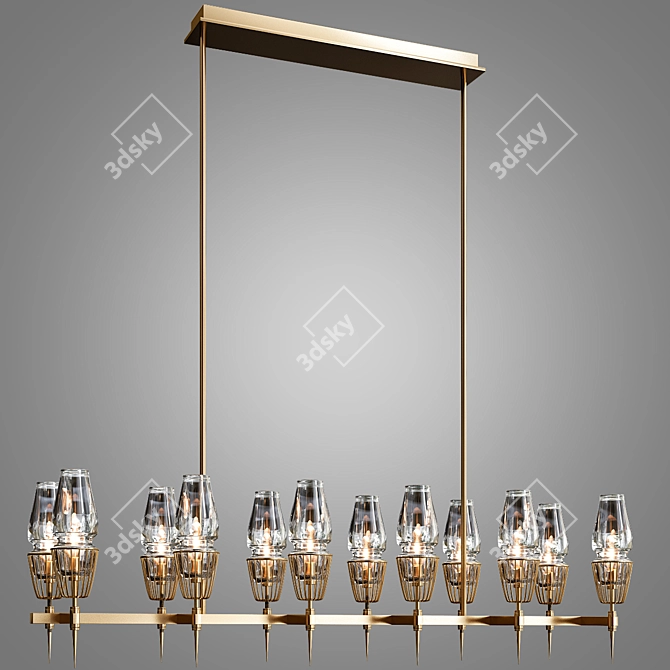 Elegant Chaillot Chandelier - 12 Lights 3D model image 3