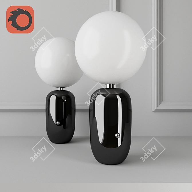 Hand Blown Glass Aballs Pendant 3D model image 1