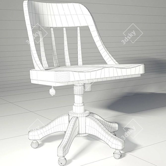 Elegant Keating Desk Chair 3D model image 3