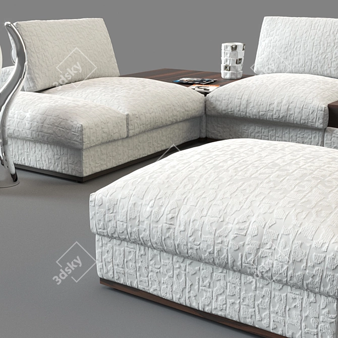 Modular Sofa: MOBEL & ZEIT ONTARIO 3D model image 2