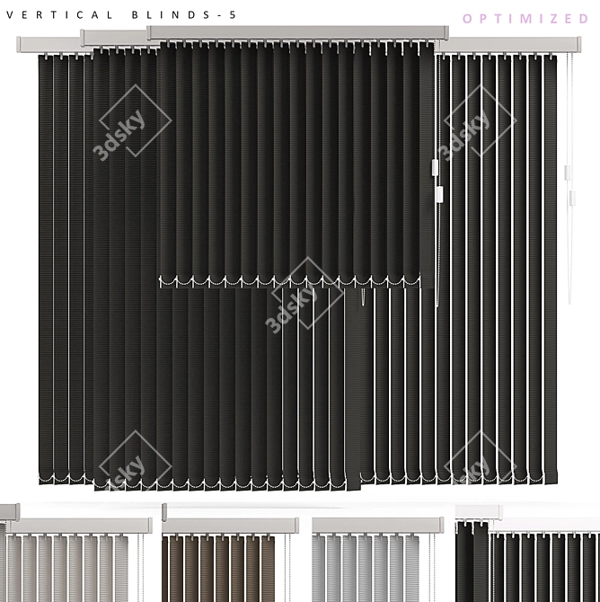 Sleek Vertical Blinds - Easy and Optimal 3D model image 1