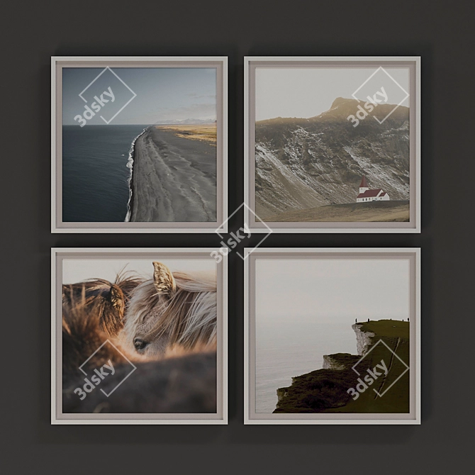 Modern Iceland Art Set 3D model image 1