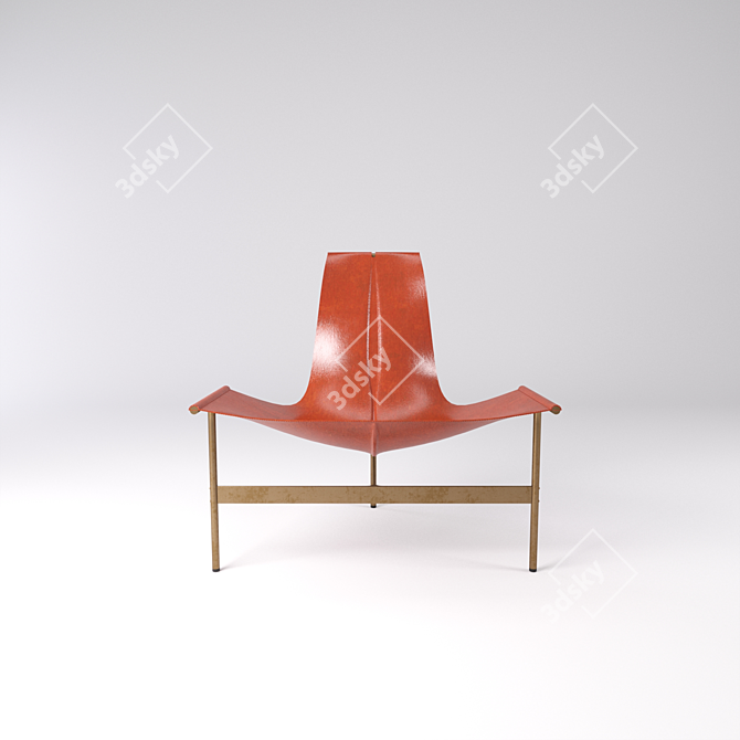 TG-15 Sling Lounge Chair: Sleek Design, Leather Seat 3D model image 2