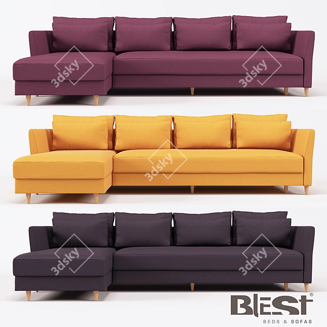 Indi DL12 Corner Sofa: Versatile and Stylish 3D model image 1