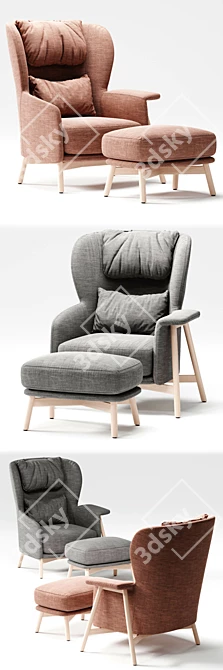 Saba Italia KEPI Armchair: Comfort and Style Combined 3D model image 2