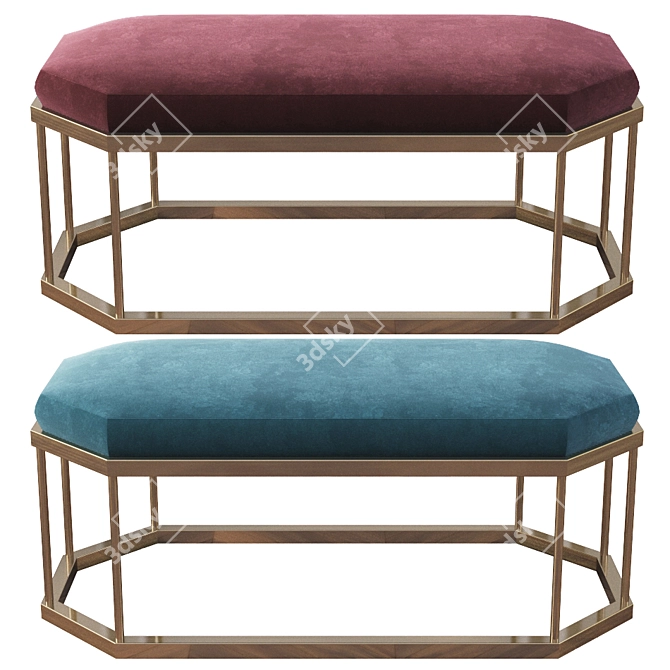 Versatile Geo Ottoman: Stylish and Functional 3D model image 1