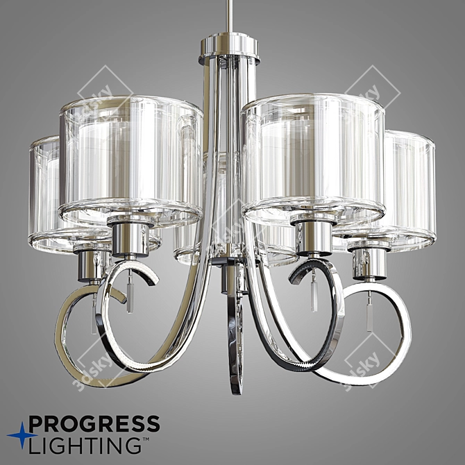 Inviting Progress Lighting 5-Light Fixture 3D model image 1