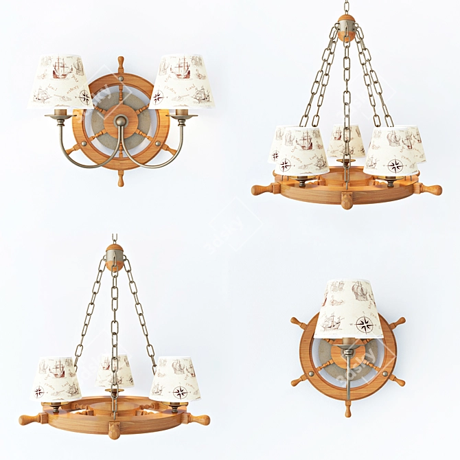 Odeon-Light Rotar Chandelier 3D model image 1