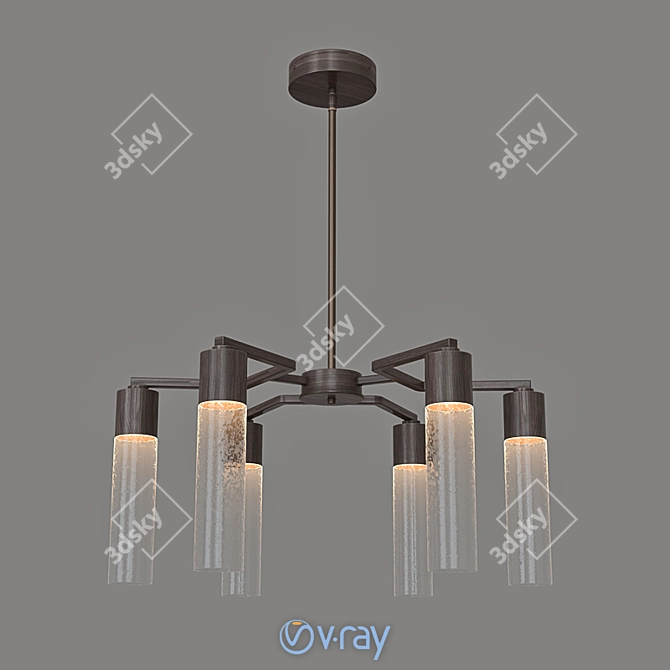 Elegant Raindrop Chandelier 3D model image 1