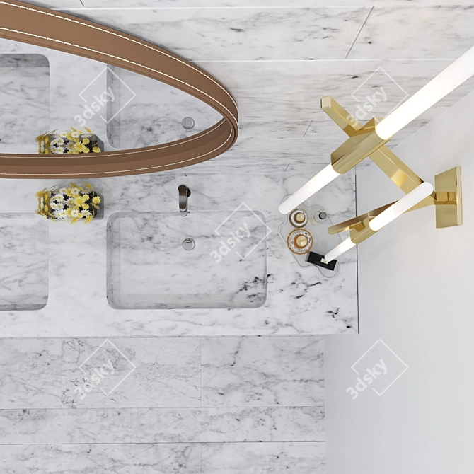 Modern Washbasin: Archive File Max2013+FBX 3D model image 2