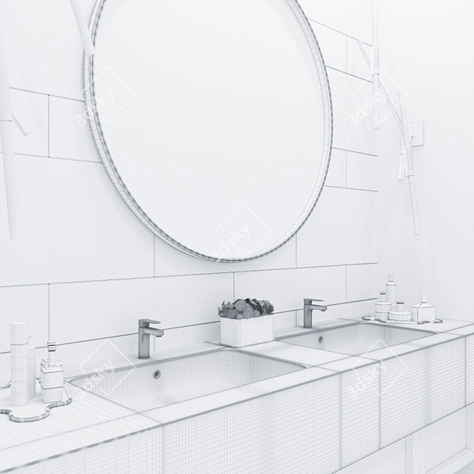 Modern Washbasin: Archive File Max2013+FBX 3D model image 3