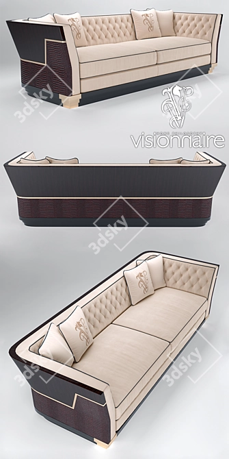 Berry Capitone Sofa and Armchair: Elegant PBR Design 3D model image 2