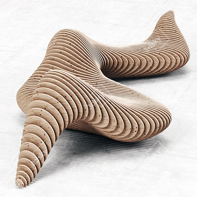 Parametric Bench: 3D Max Ready, High Geometry 3D model image 1