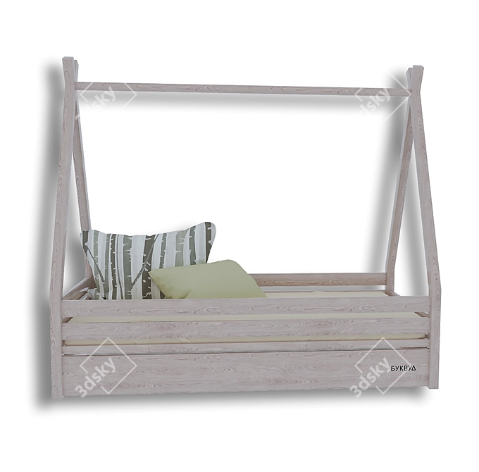 BookWood Indian Wigwam Baby Bed 3D model image 2