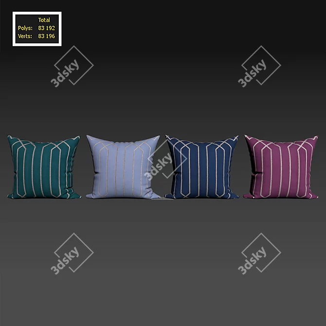 Skyline Decorative Pillow Set 3D model image 3
