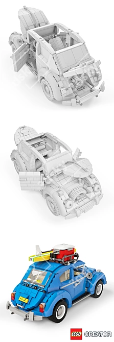 Detailed LEGO Creator Beetle: Perfect Decor for Kids Room 3D model image 3