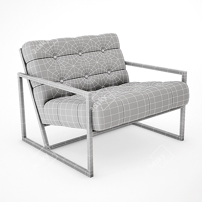 Luxury Gold Lounge Chair 3D model image 3