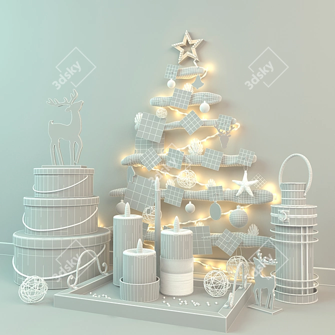 Festive Holiday Decor Set 3D model image 2