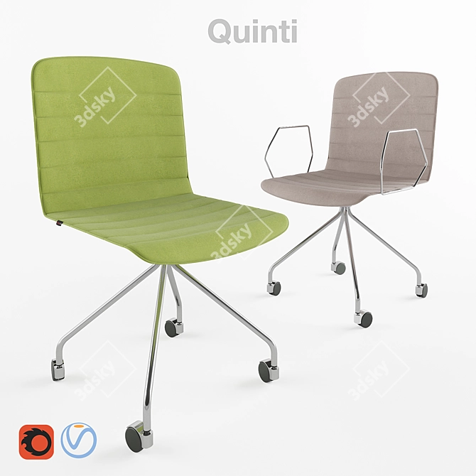 Versatile Rudy Seating: Community, Office, Residential 3D model image 1