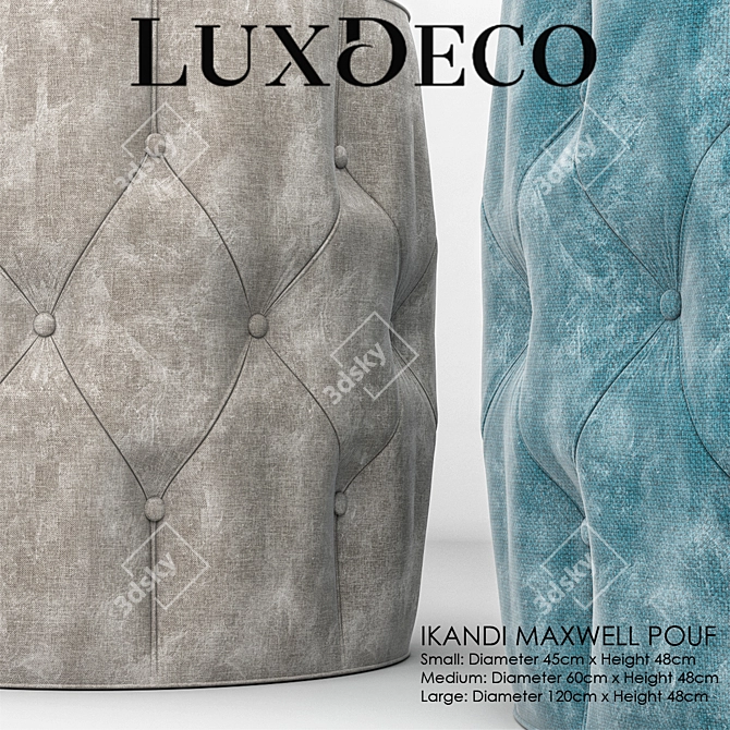 LuxeMax Maxwell Pouf: Stylish & Versatile Seating Solution 3D model image 3