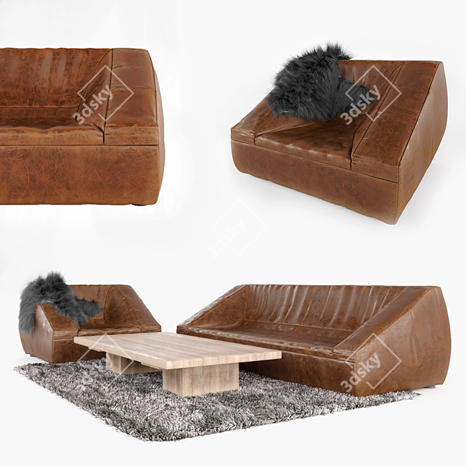 Modern Abraham Coffee Table Set 3D model image 1