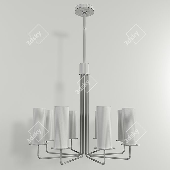 Larabee Large Polished Nickel Pendant 3D model image 2