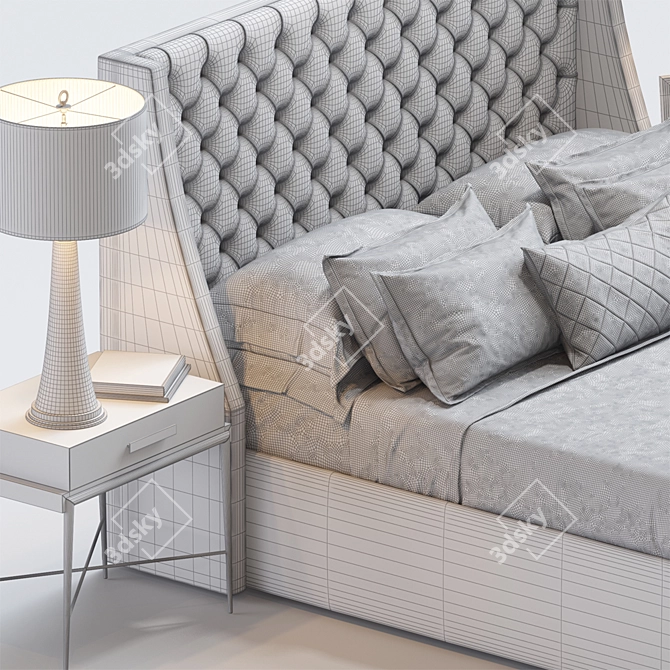 Elegant Bed Set: Elgar, Danna, Langham, Cavus 3D model image 3