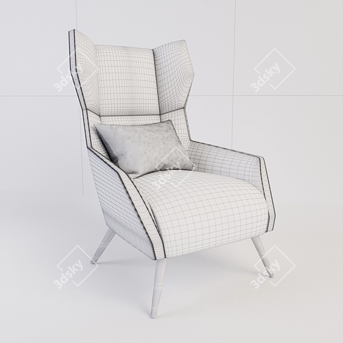 Scandinavian Logan Chair: Sleek and Stylish 3D model image 3