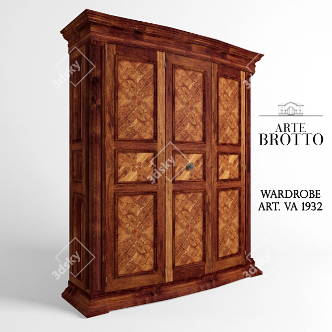 Arte Brotto Art: Elegant Wood Cabinet 3D model image 1