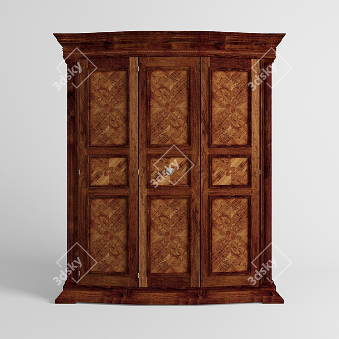 Arte Brotto Art: Elegant Wood Cabinet 3D model image 2