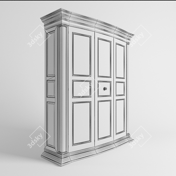 Arte Brotto Art: Elegant Wood Cabinet 3D model image 3