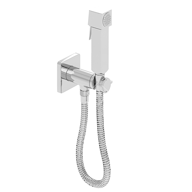 Bossini CUBE Brass Mixer: Elegant Hygiene Shower 3D model image 2