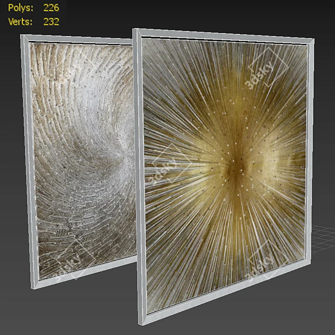 Kartina_027: Modern Radiant Silver Canvas Print 3D model image 3