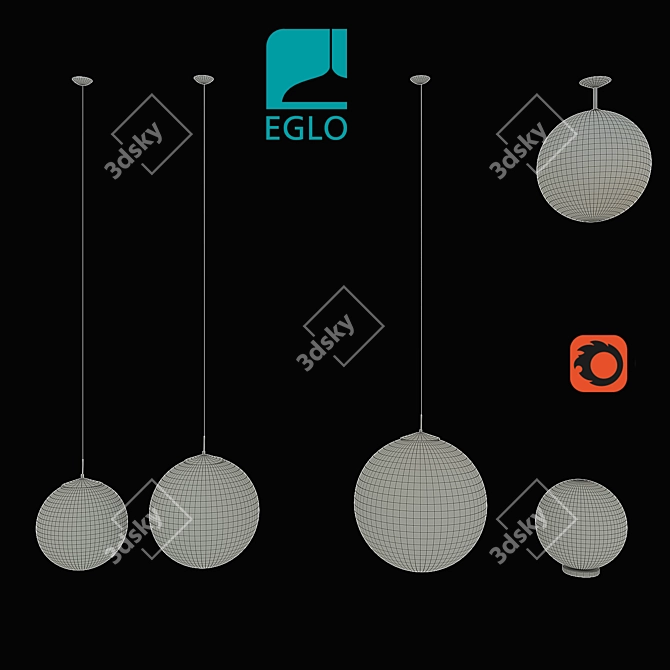 Contemporary RONDO Pendant Light 3D model image 3