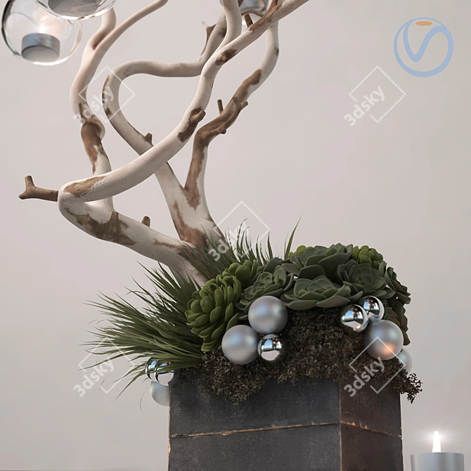 Title: Elegant Ikebana Candle Holder 3D model image 3
