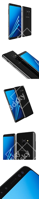 Elegant Samsung Galaxy A8: Black Beauty 3D model image 2
