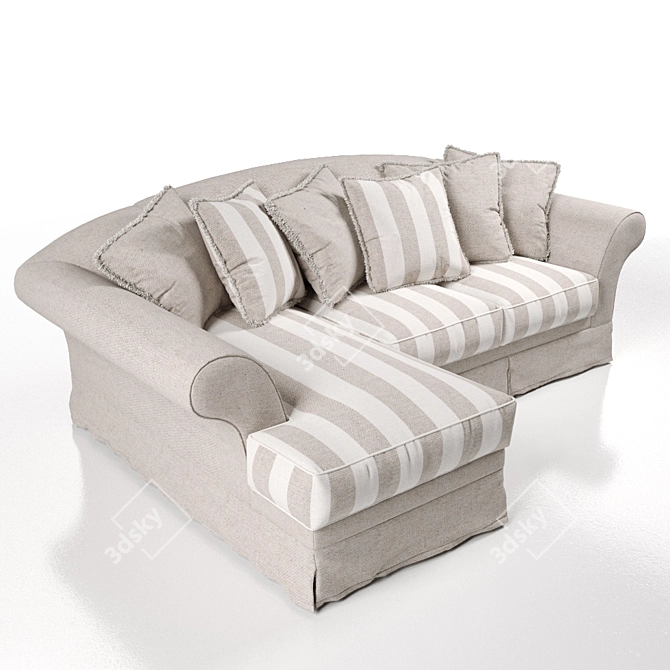 Elegant Provence Corner Sofa 3D model image 2