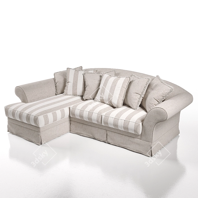 Elegant Provence Corner Sofa 3D model image 3