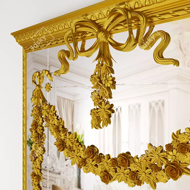 Classic Gold Mirror - 1130x1600 3D model image 2