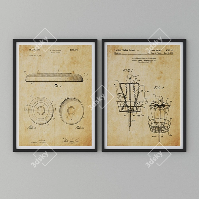 Vintage Frisbee Patent Print 3D model image 2