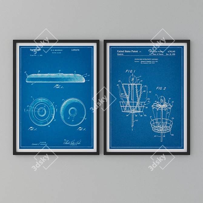 Vintage Frisbee Patent Print 3D model image 3