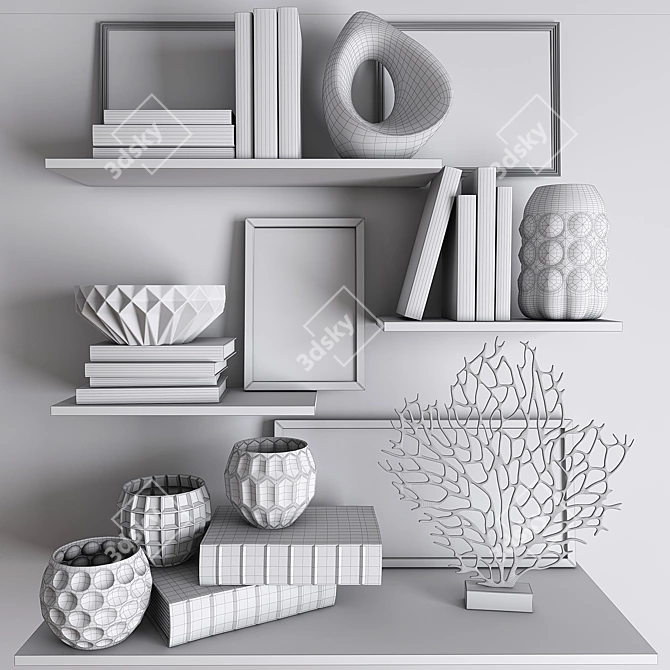 Versatile 24-Piece Decor Set 3D model image 3