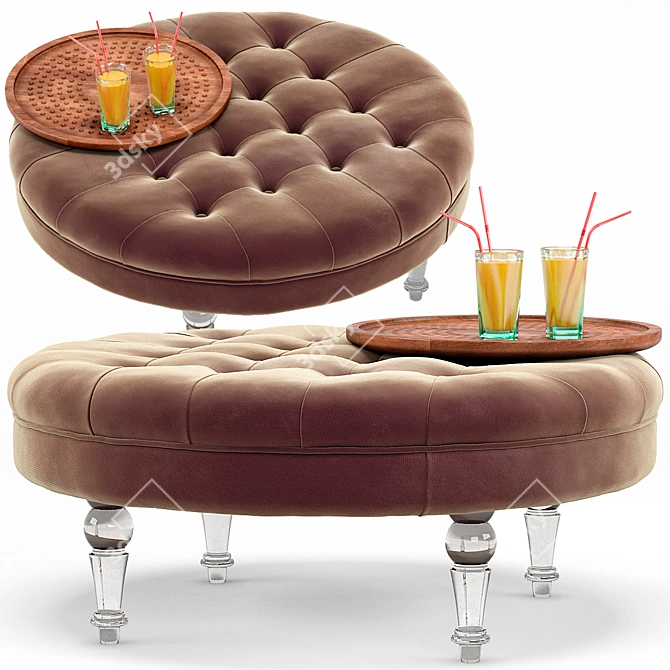 Elisa Round Ottoman: Modern Classic 3D model image 1