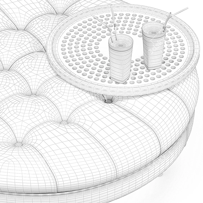 Elisa Round Ottoman: Modern Classic 3D model image 3