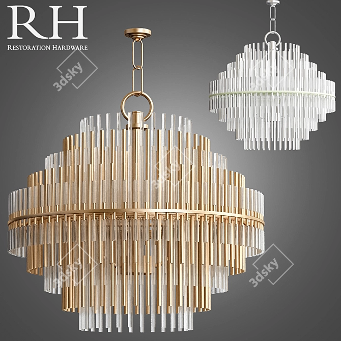 Elegant Emile Chandelier RH 3D model image 1