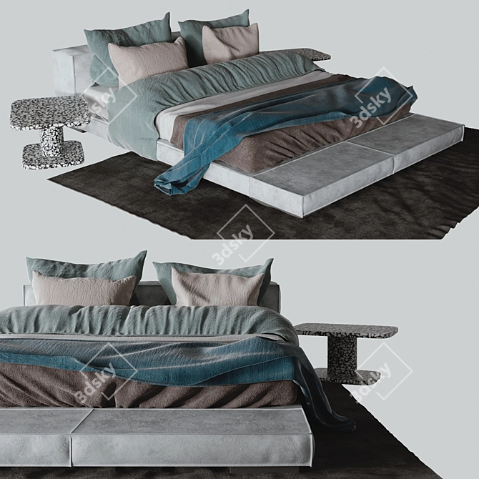 Budapest Soft Bed: Luxurious Comfort 3D model image 1