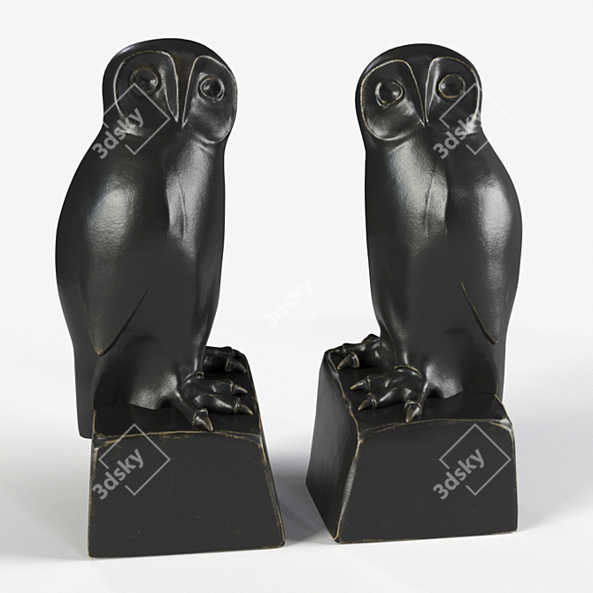 Eichholtz Owl Bookends, Set of 2 3D model image 1