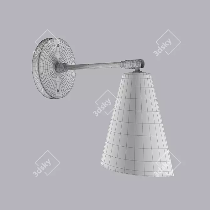 Sleek Tilt Cone Wall Sconce 3D model image 3