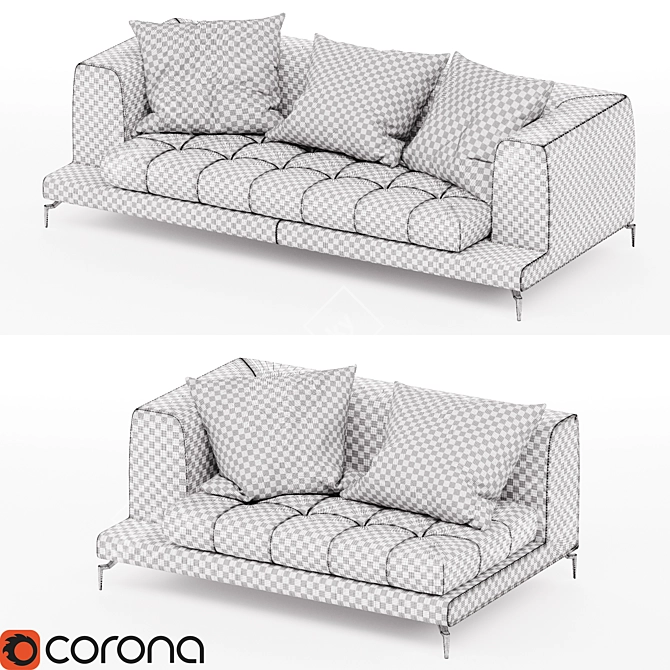 Prianera Tangram Up Sofa: Modular Elegance 3D model image 3