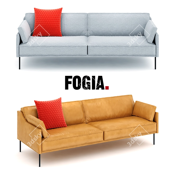 Elegant and Modern Dini Sofa 3D model image 1